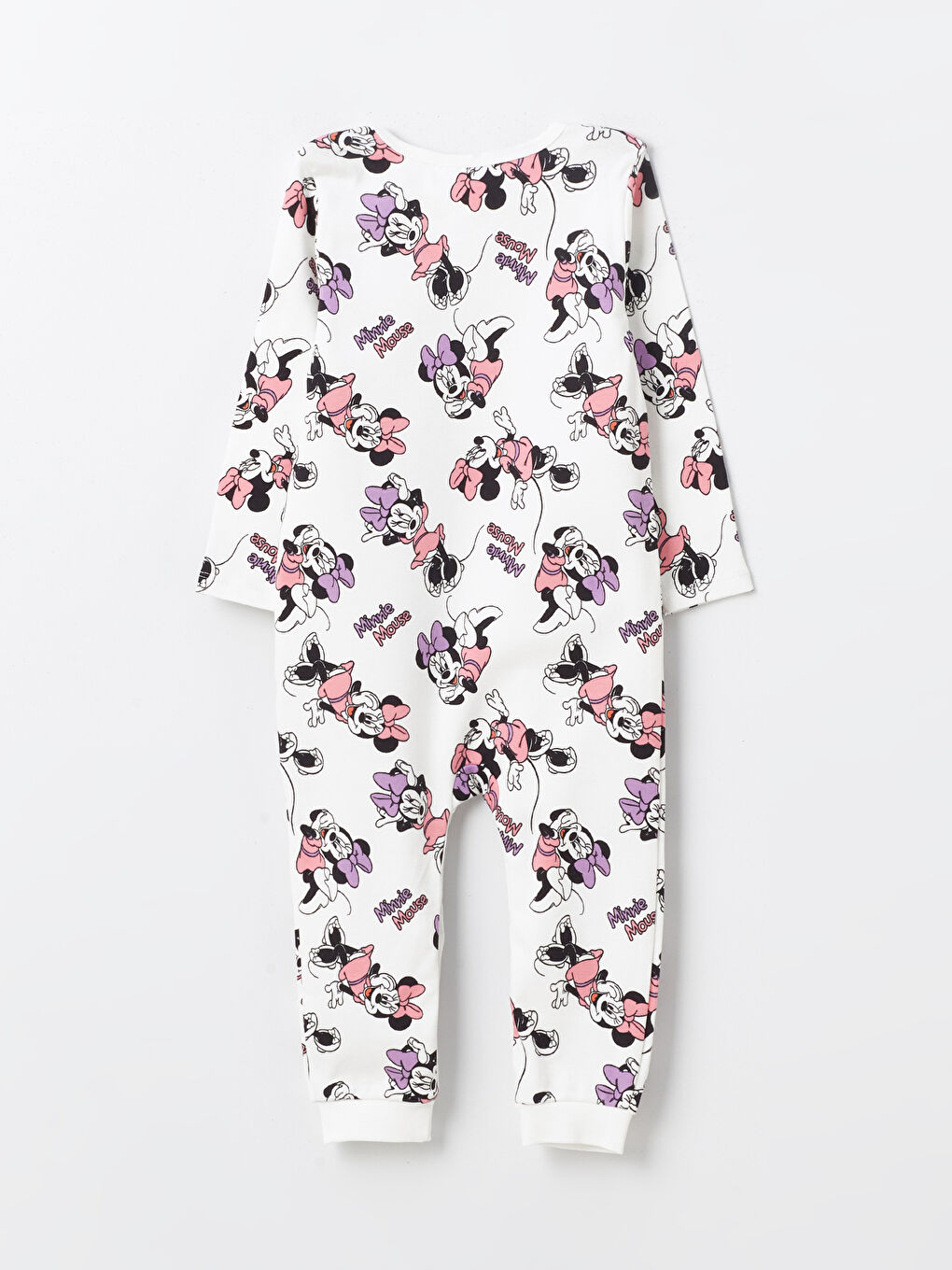 Crew Neck Long Sleeve Minnie Mouse Printed Baby Girl Jumpsuit 2-Pack -S40808Z1-FZE