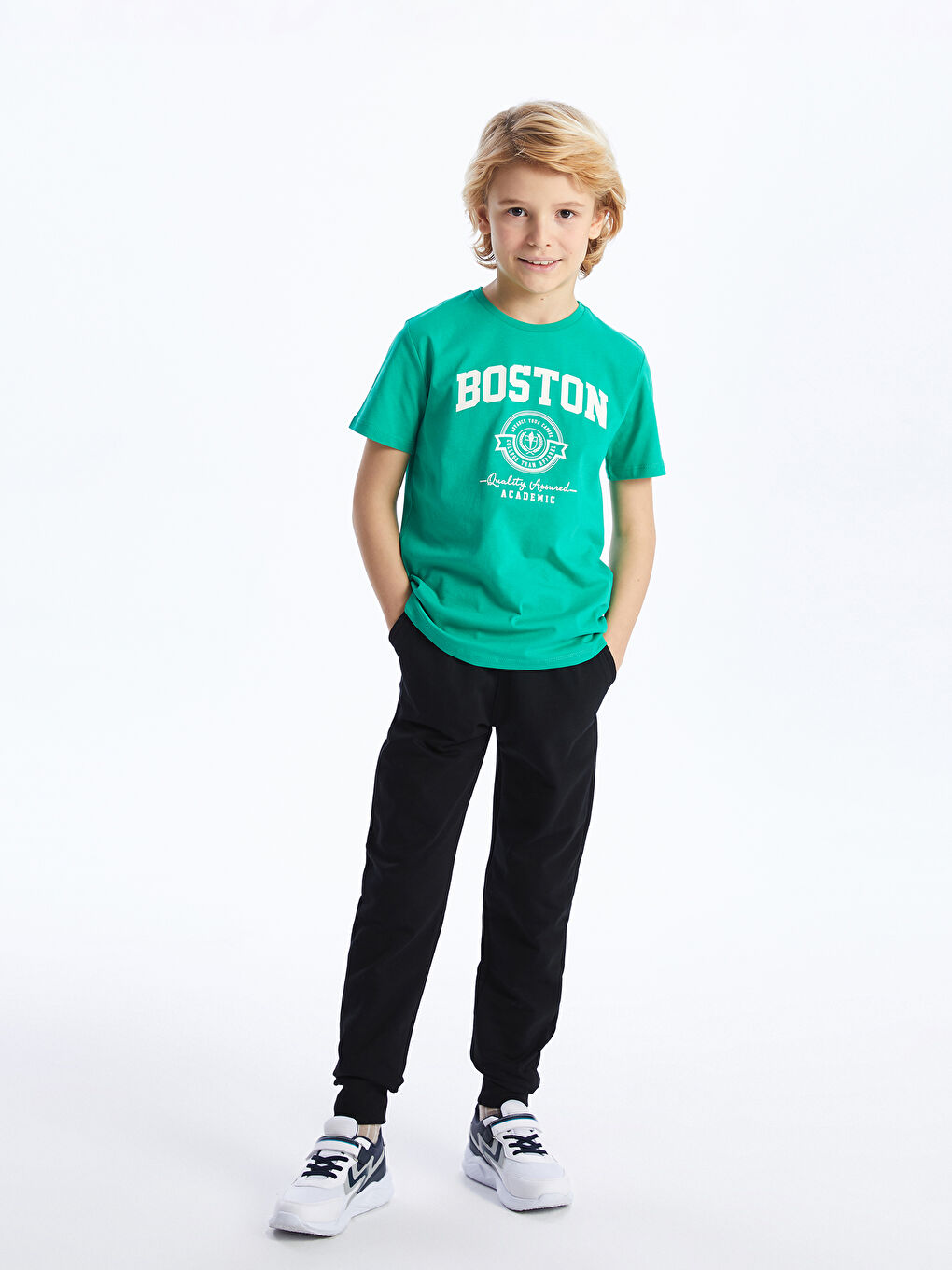 Elasticated Waist Basic Boys' Jogger Sweatpants -S40863Z4-CVL