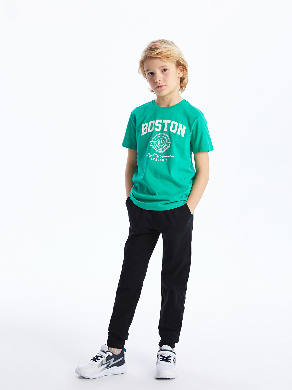 Elasticated Waist Basic Boys' Jogger Sweatpants -S40863Z4-CVL