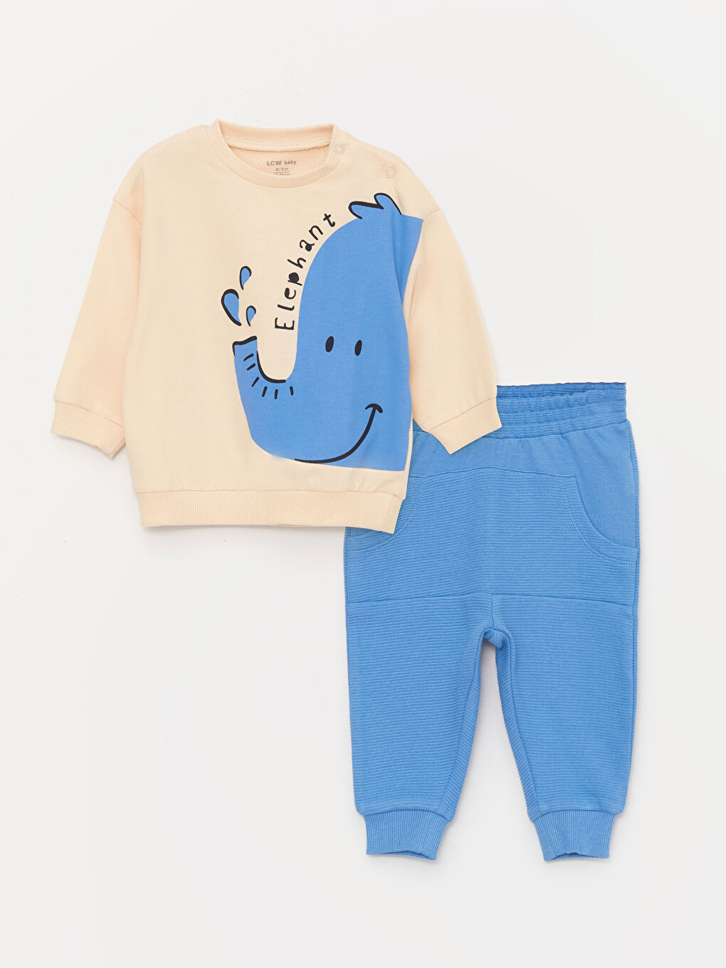 Crew Neck Printed Long Sleeve Baby Boys' Sweatshirt and Sweatpants 2 Pack Set -S40903Z1-S6R
