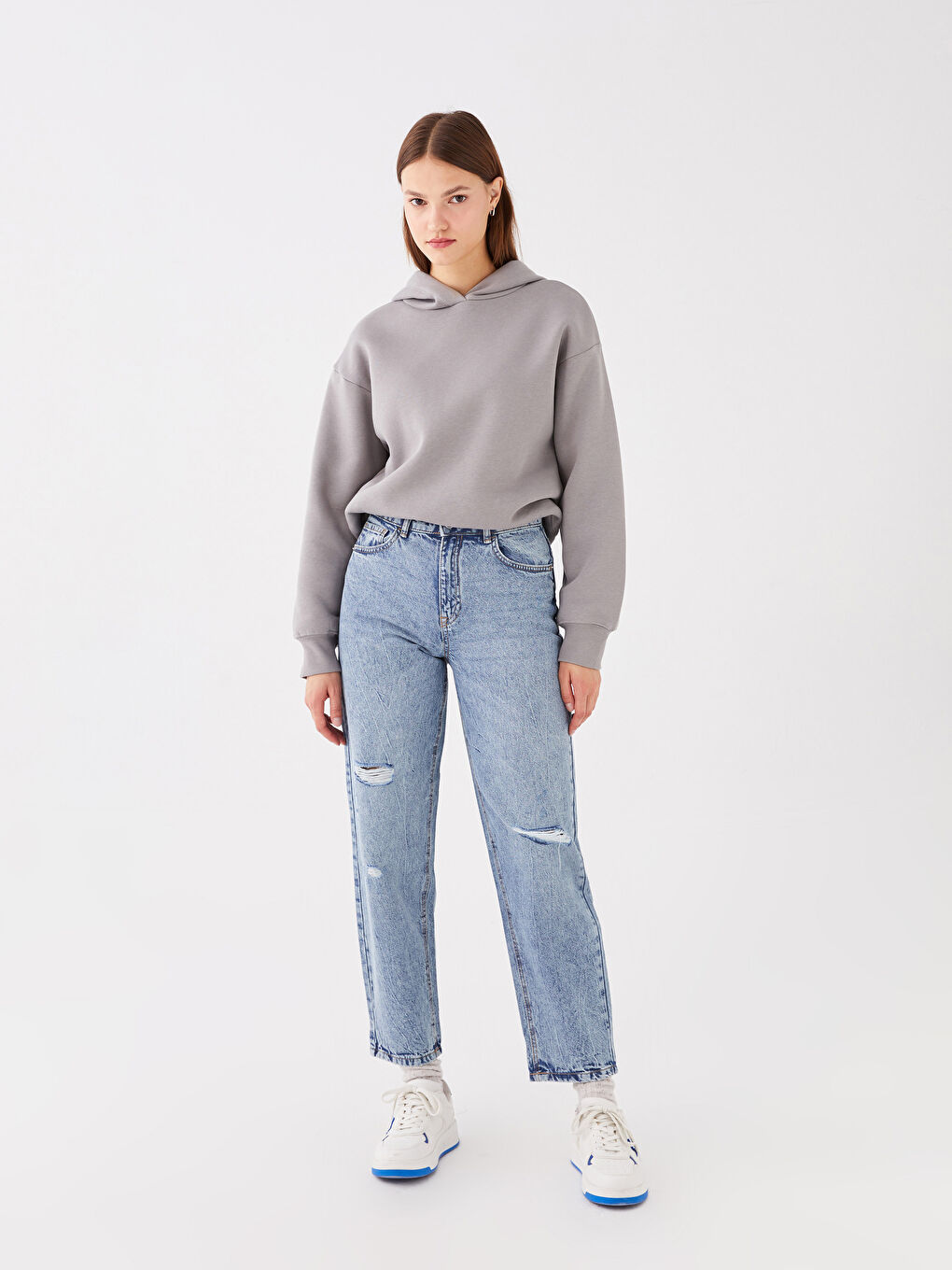 LCW Jeans Boyfriend Ripped Detailed Women's Jeans -S40911Z8-311