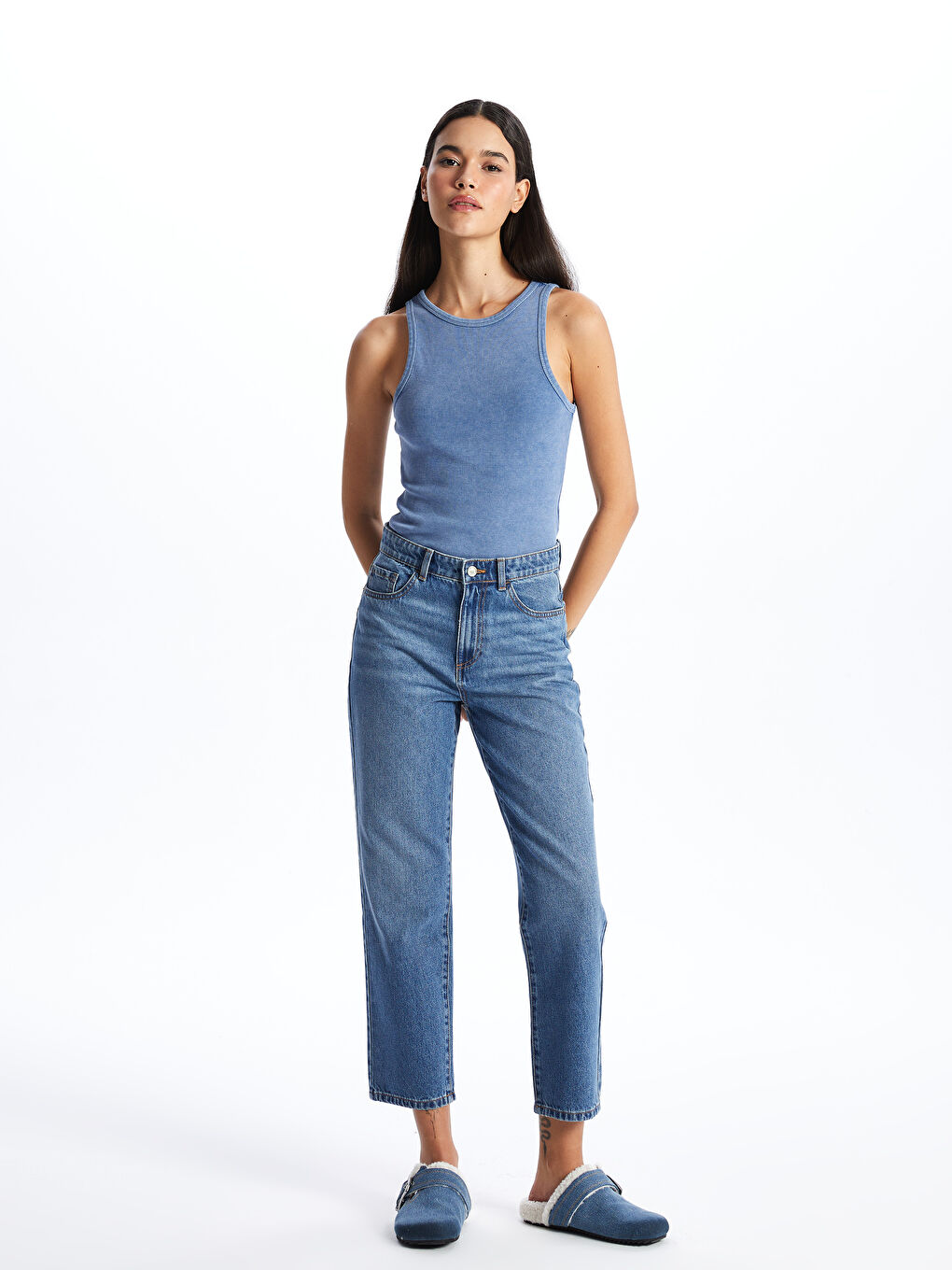 Ženske teksas pantalone ravnog kroja -S40925Z8-507