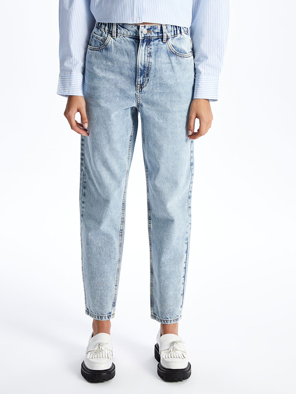 LCW Jeans Elasticated Waist Mom Fit Women's Jeans -S40937Z8-311
