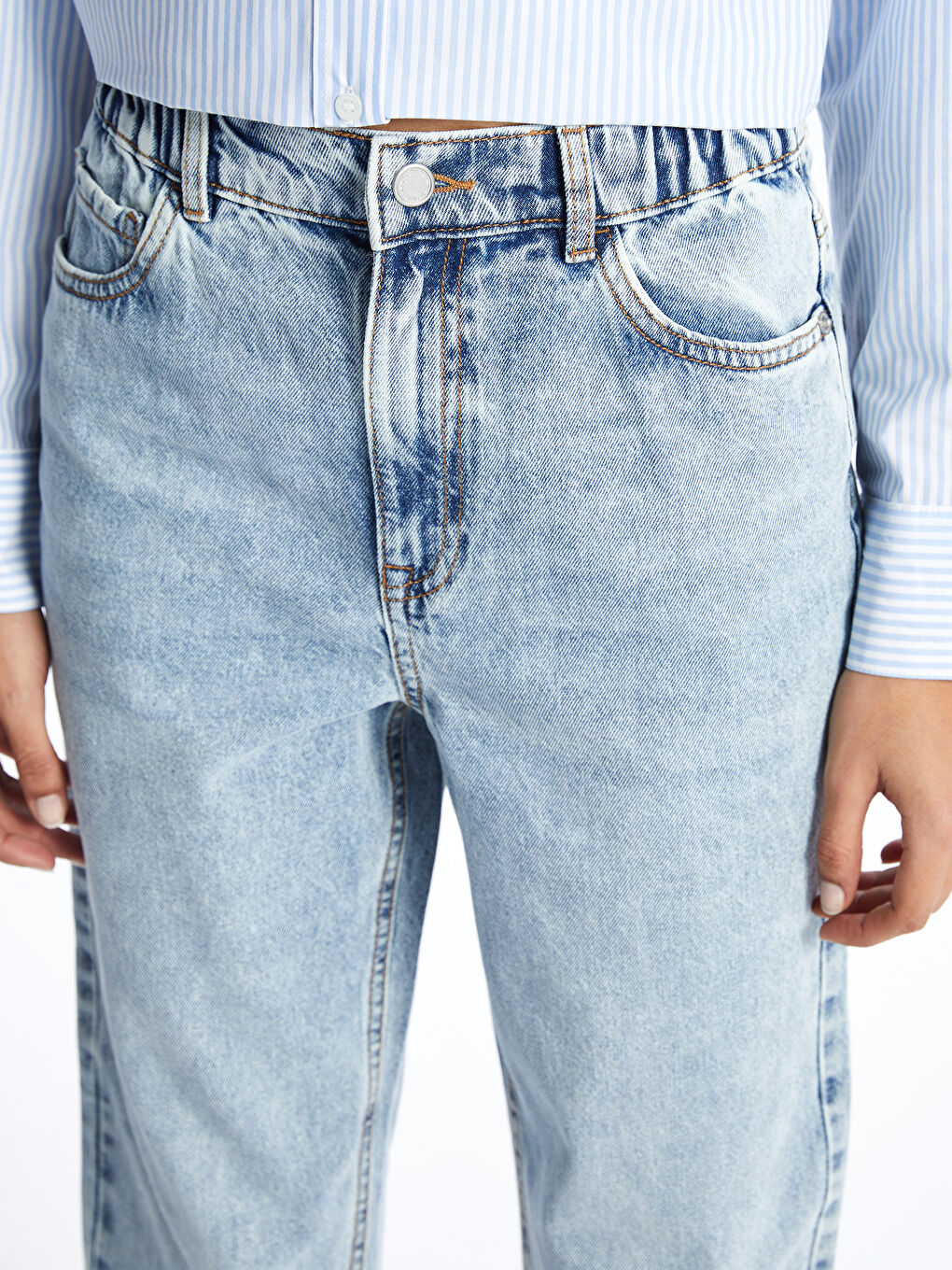 LCW Jeans Elasticated Waist Mom Fit Women's Jeans -S40937Z8-311