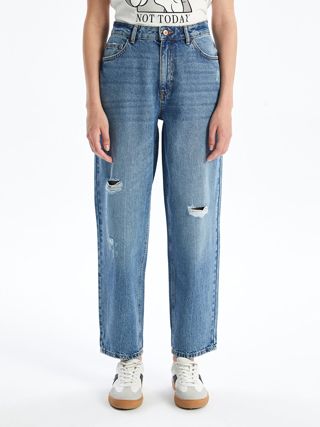 Boyfriend Ripped Detailed Women's Jeans -S40945Z8-507