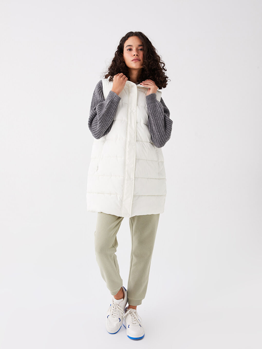 Women's Hooded Flat Inflatable Vest -S40984Z8-SDG