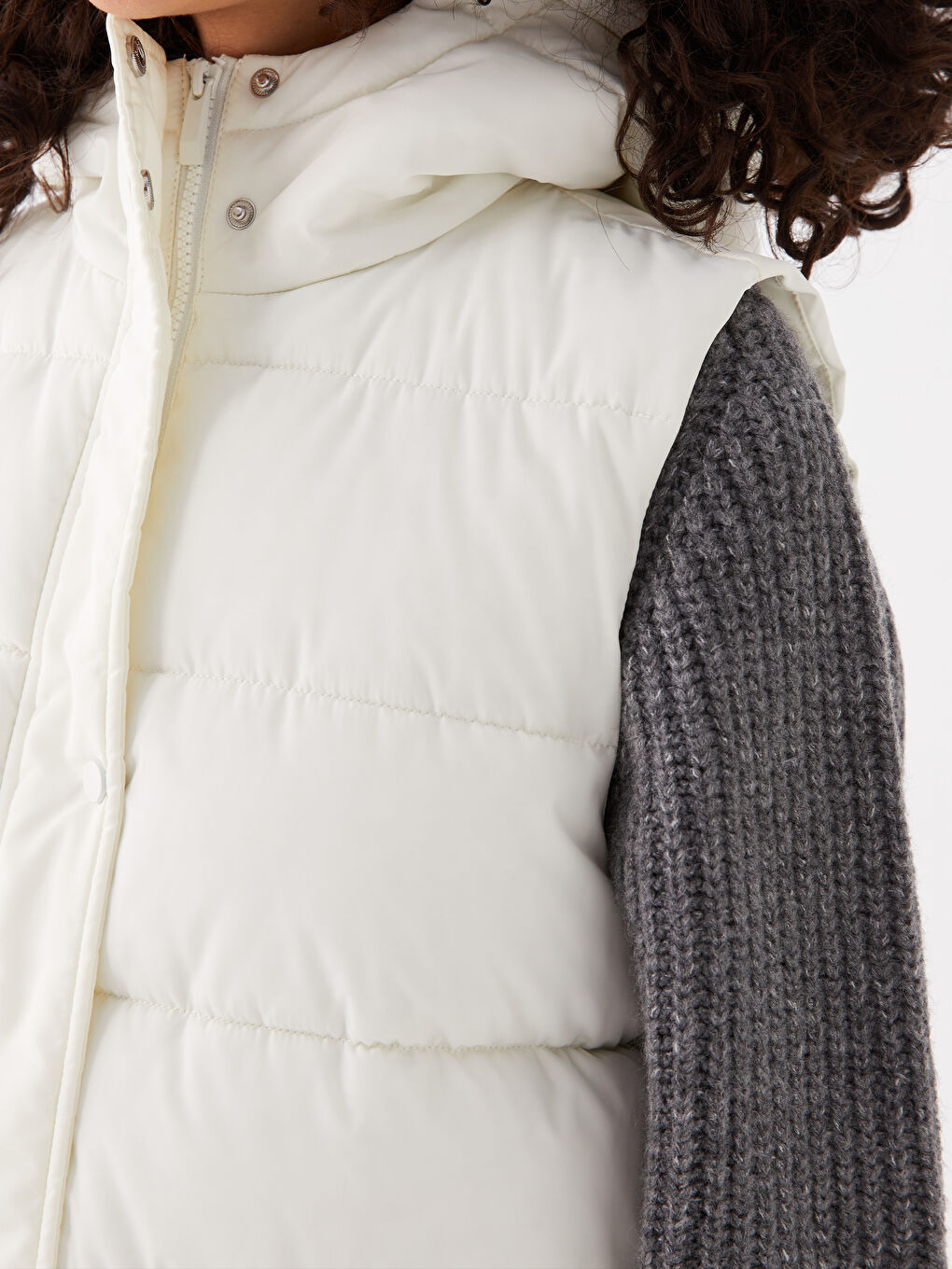 Women's Hooded Flat Inflatable Vest -S40984Z8-SDG
