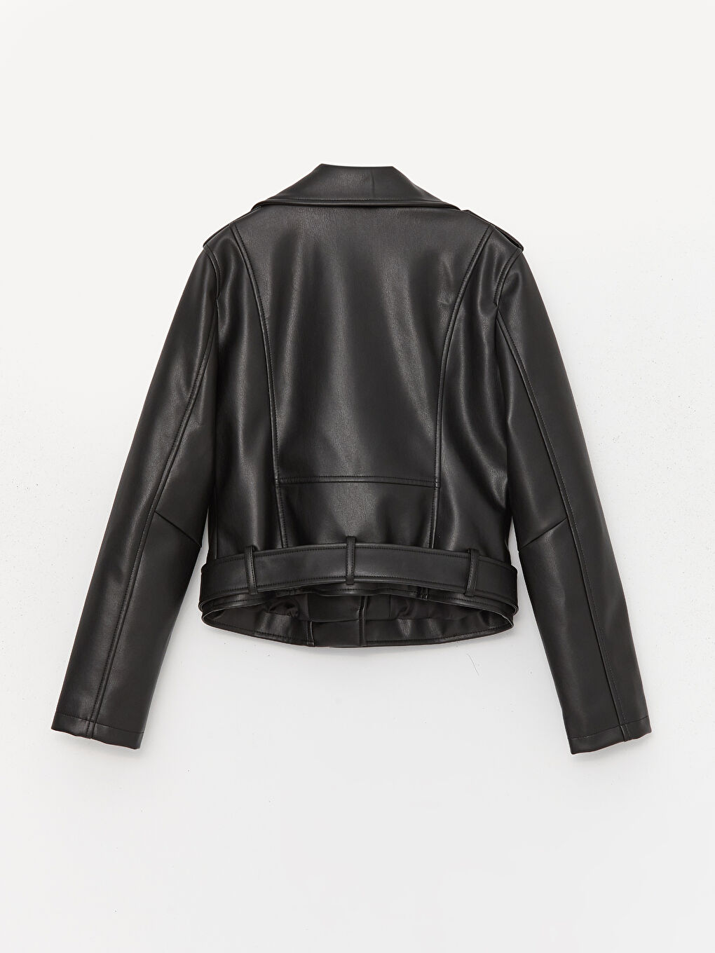 Biker Neck Women's Faux Leather Jacket -S40986Z8-CVL