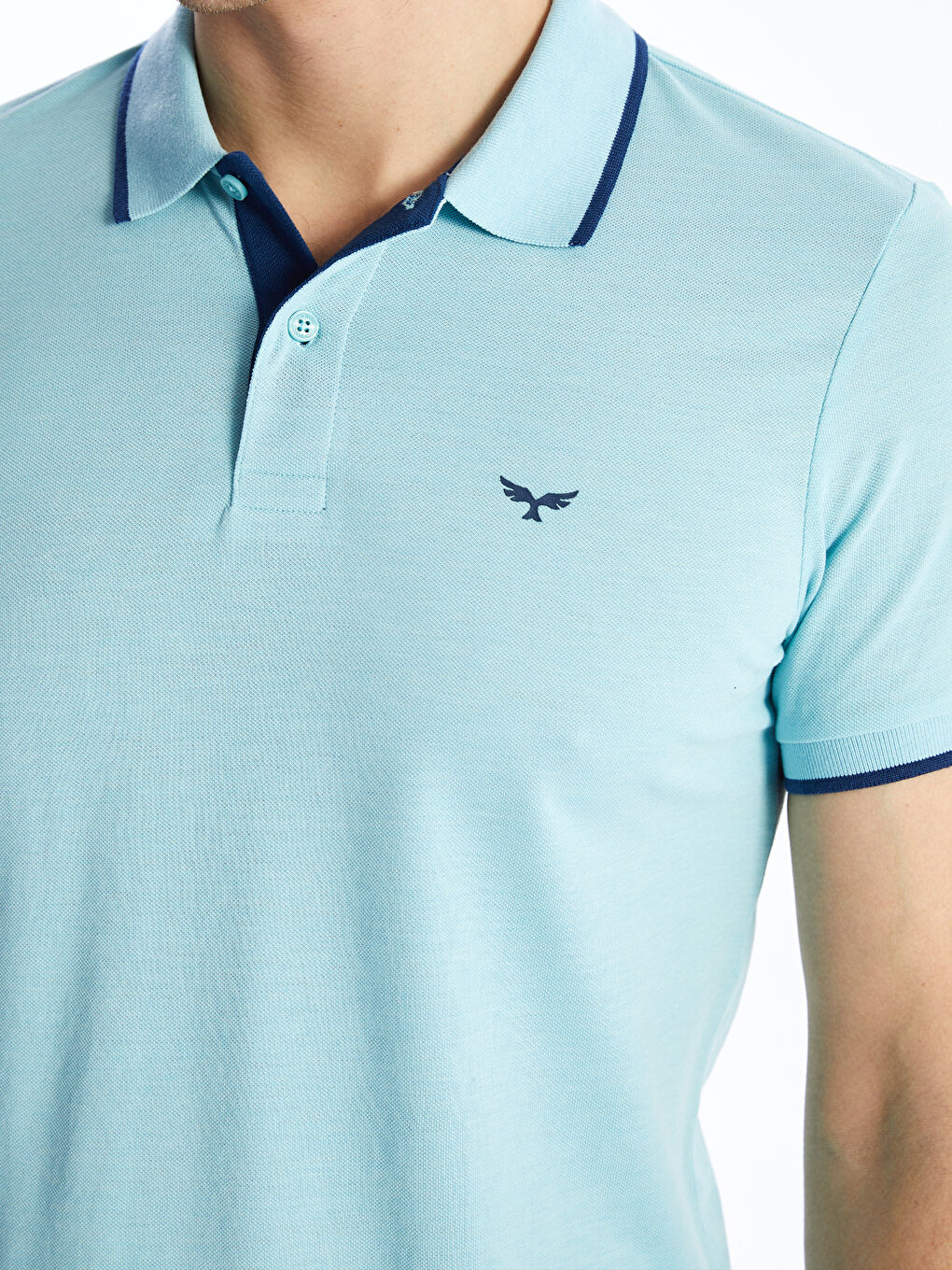 Polo Neck Short Sleeve Pique Men's T-Shirt -S40987Z8-DWY
