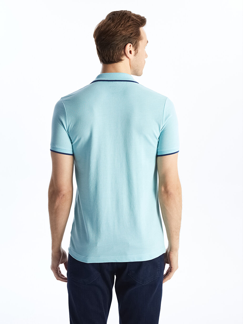 Polo Neck Short Sleeve Pique Men's T-Shirt -S40987Z8-DWY