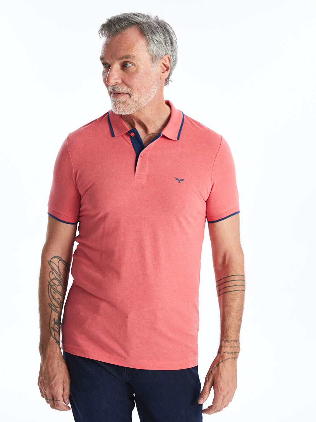 Polo Neck Short Sleeve Pique Men's T-Shirt-1