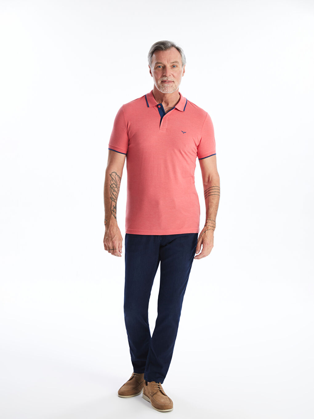 Polo Neck Short Sleeve Pique Men's T-Shirt-2