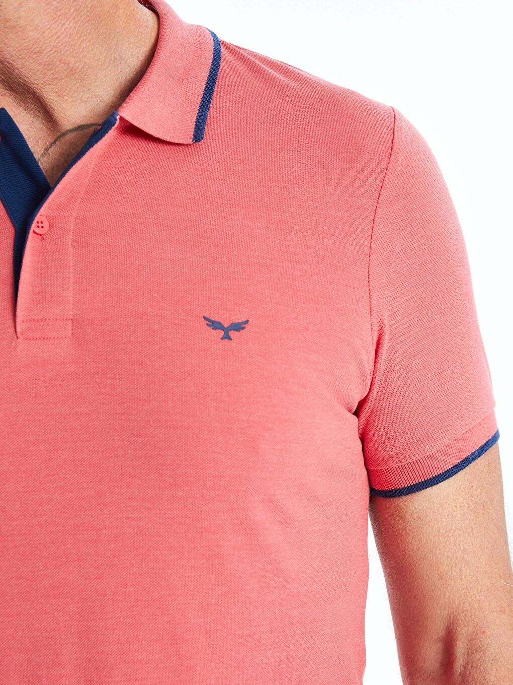 Polo Neck Short Sleeve Pique Men's T-Shirt-3