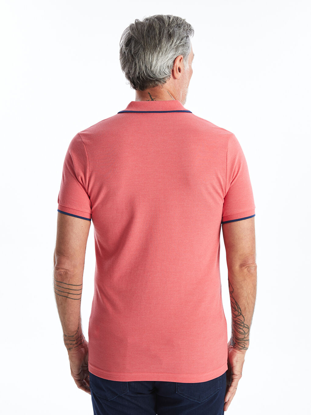 Polo Neck Short Sleeve Pique Men's T-Shirt-4