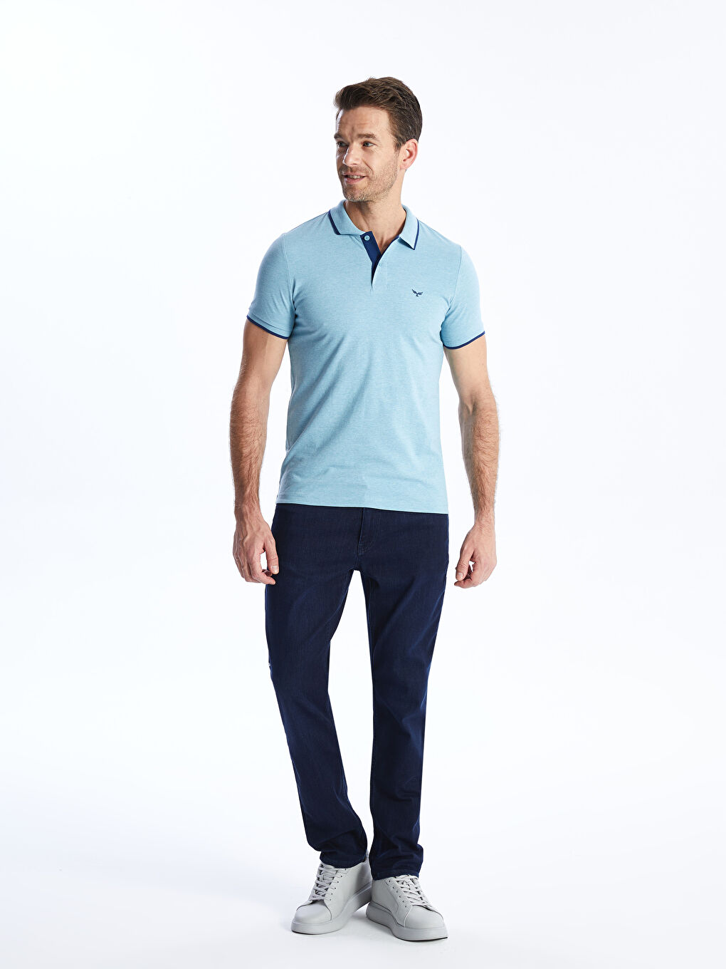 Polo Neck Short Sleeve Pique Men's T-Shirt -S40987Z8-LDB