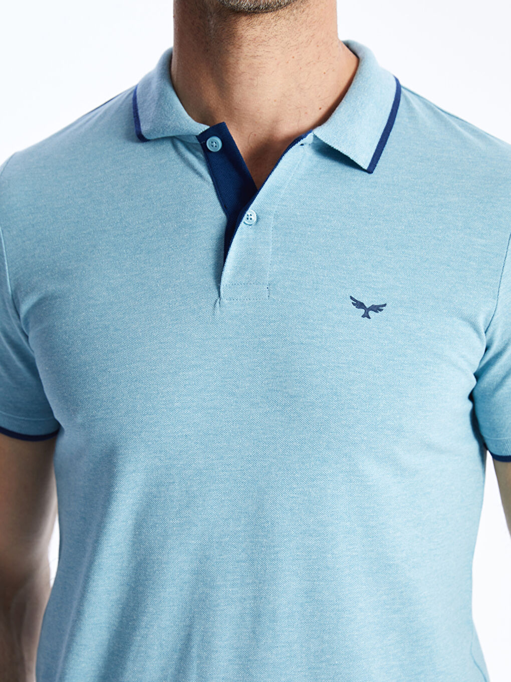 Polo Neck Short Sleeve Pique Men's T-Shirt -S40987Z8-LDB