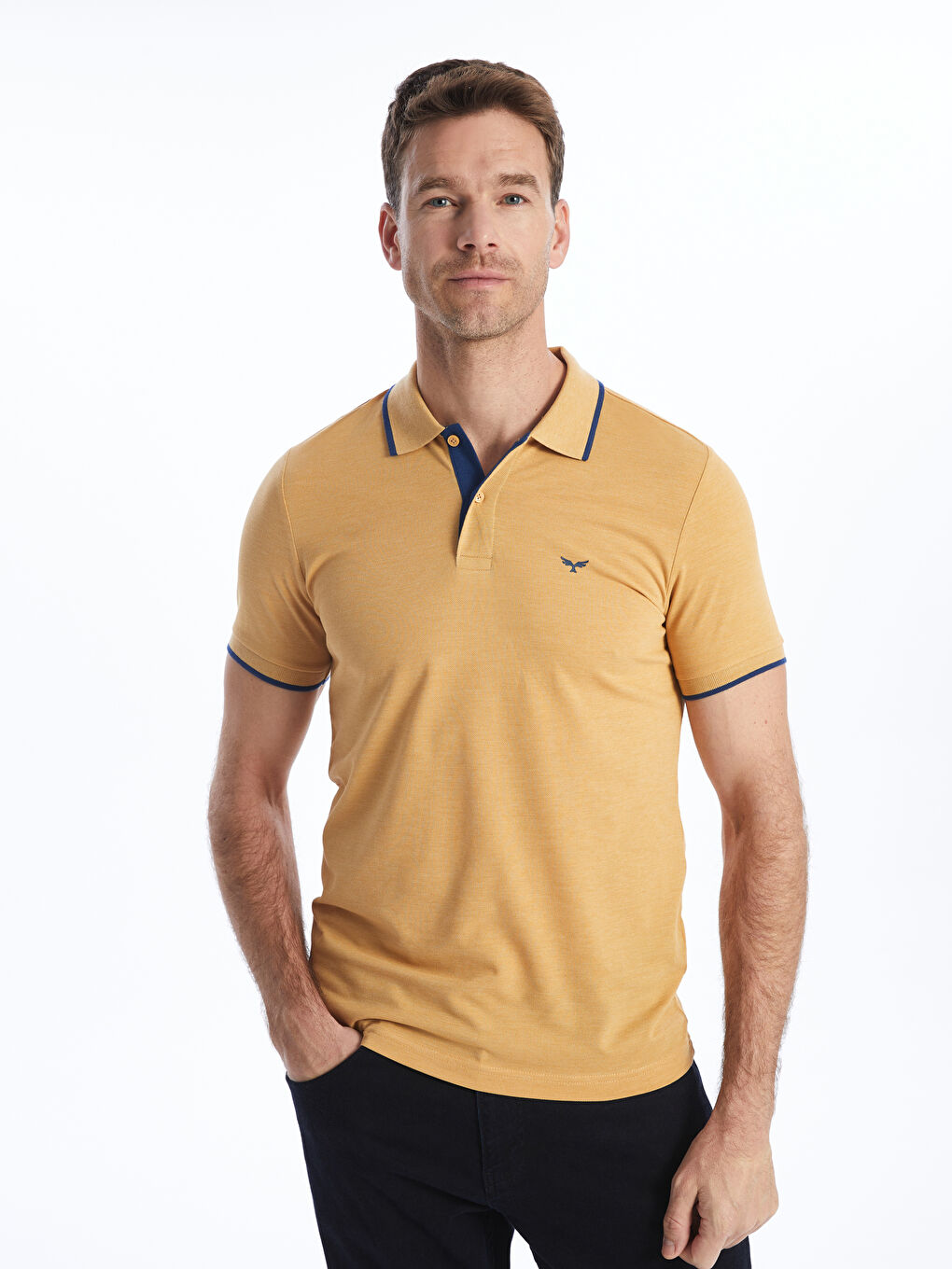 Polo Neck Short Sleeve Pique Men's T-Shirt -S40987Z8-LDV