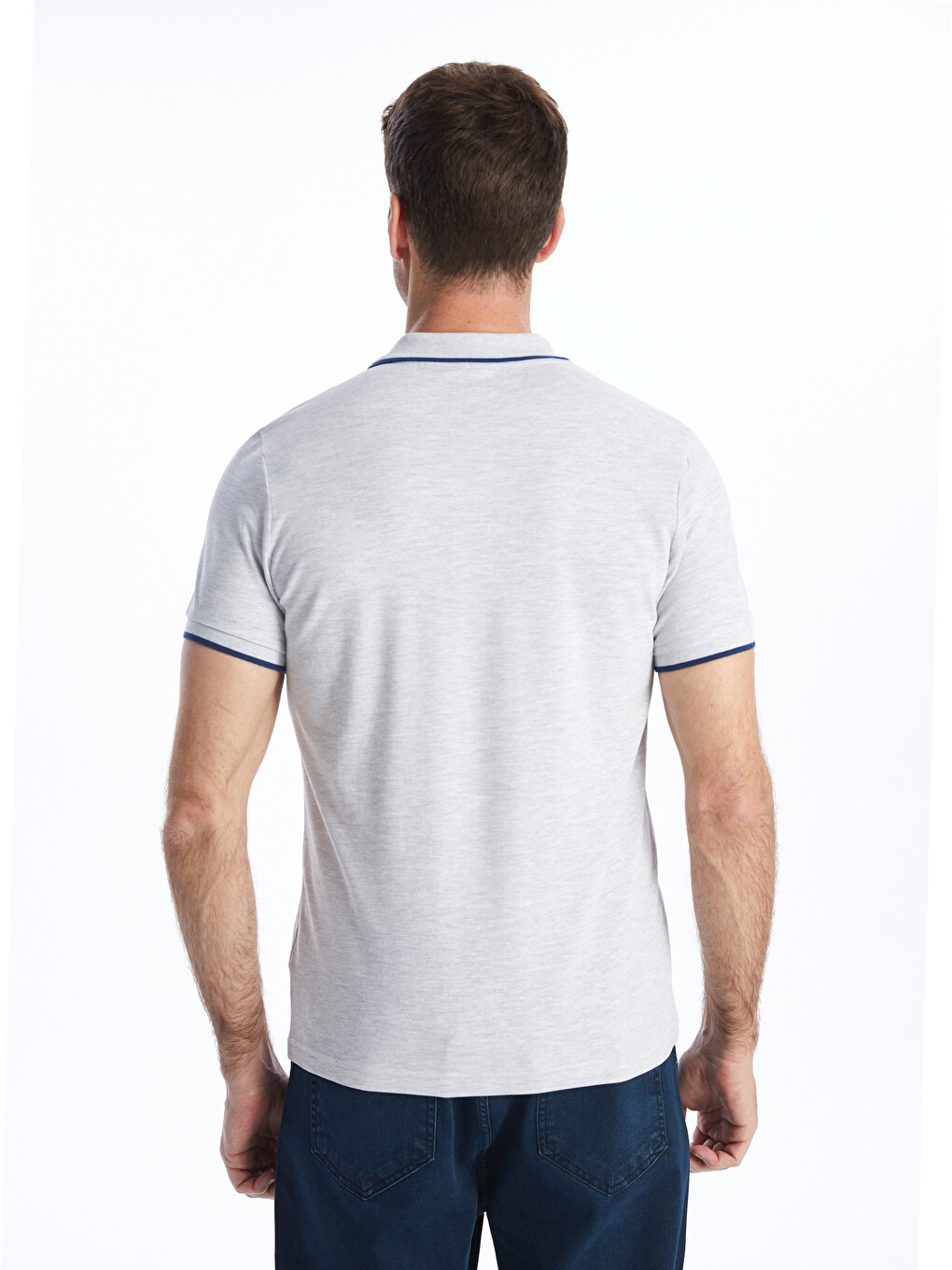 Polo Neck Short Sleeve Pique Men's T-shirt-4