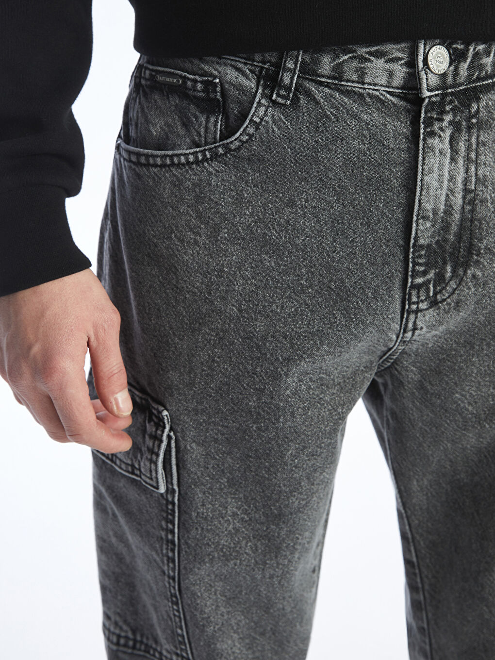 LCW Jeans Antrasit Yıkamalı 780 Jogger Erkek Kargo Jean Pantolon - 3