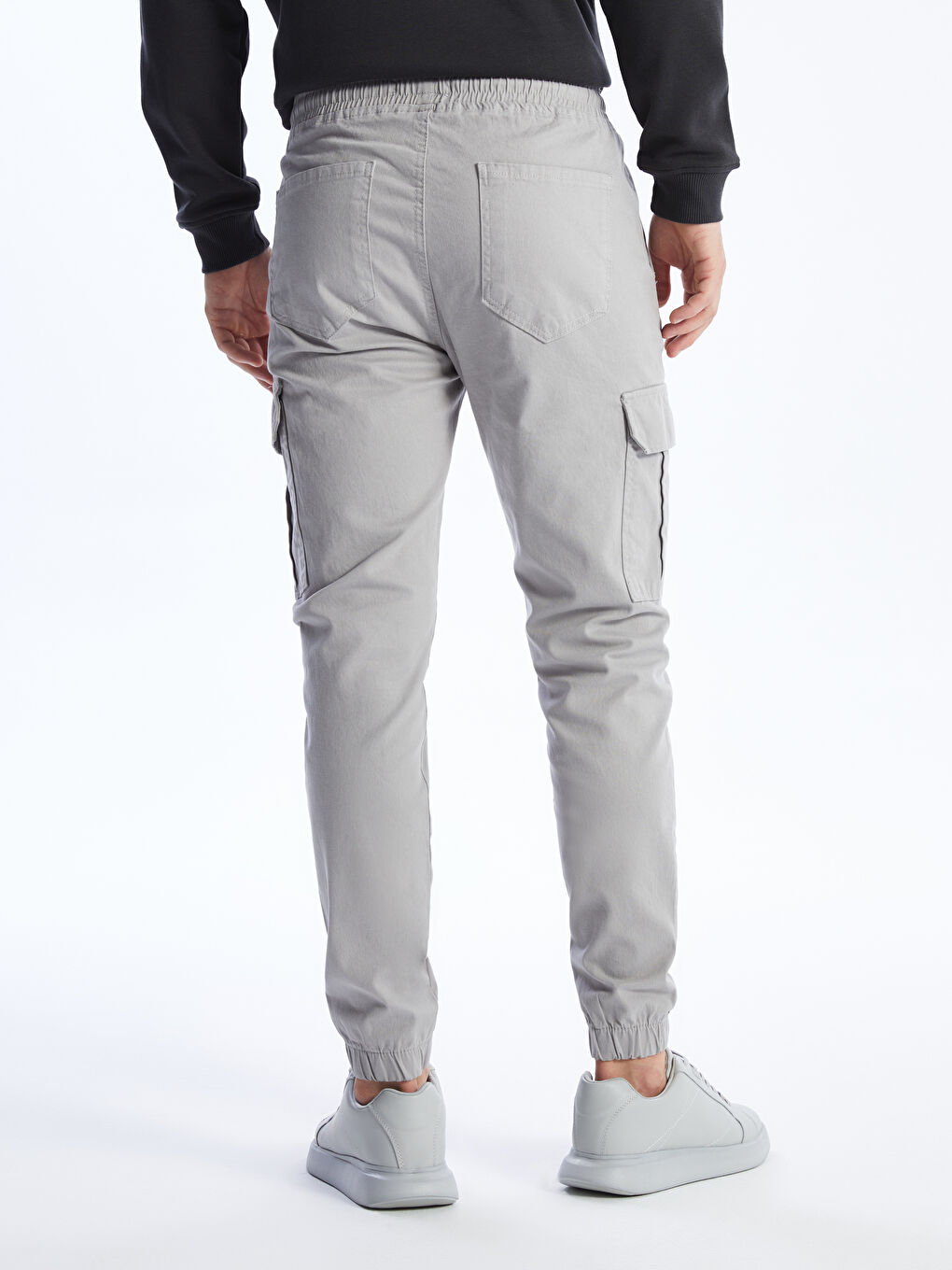 Pantaloni Cargo Slim Fit Țesătură în Diagonală pentru Bărbați-3