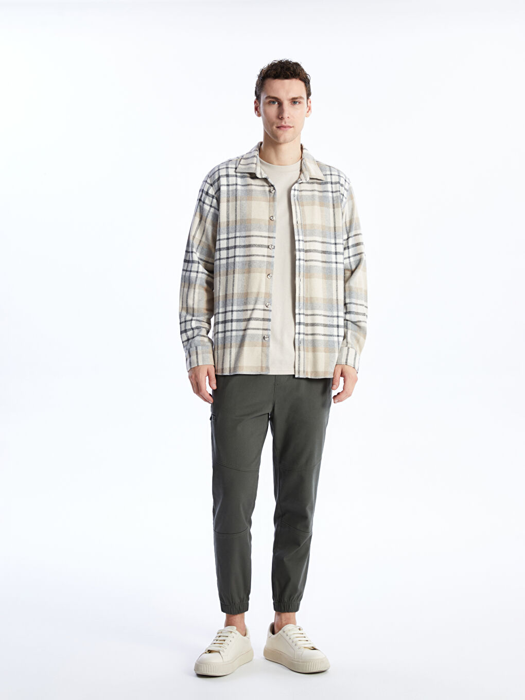 Muške pantalone od gabardina slim fit -S41012Z8-QLA