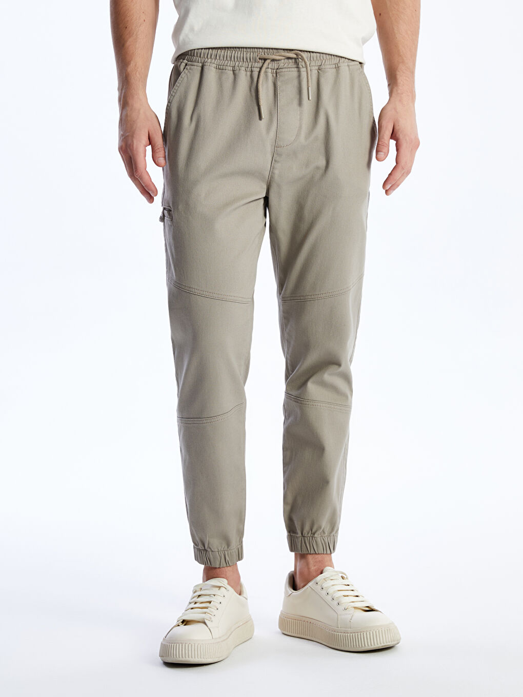 Muške pantalone od gabardina slim fit -S41012Z8-V38
