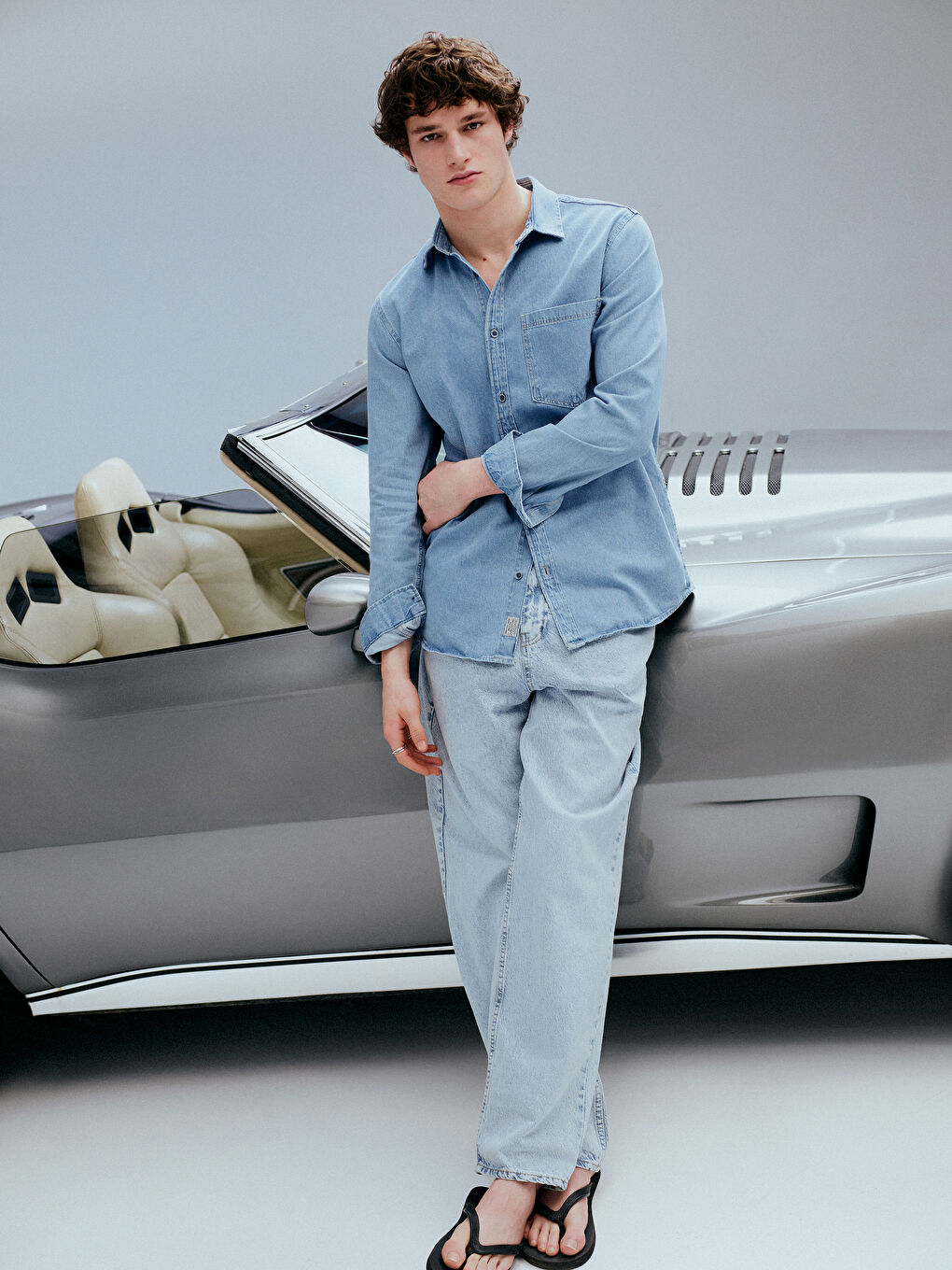 İndigo Baggy Fit Erkek Jean Pantolon-1