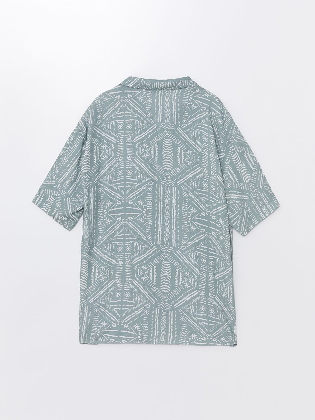 Regular Fit Short Sleeve Patterned Viscose Men's Shirt -S41022Z8-LRR