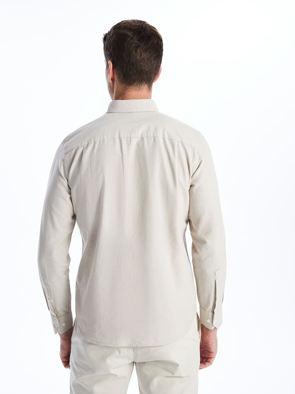 Chemise Oxford à Manches Longues pour Hommes Coupe Régulière-4