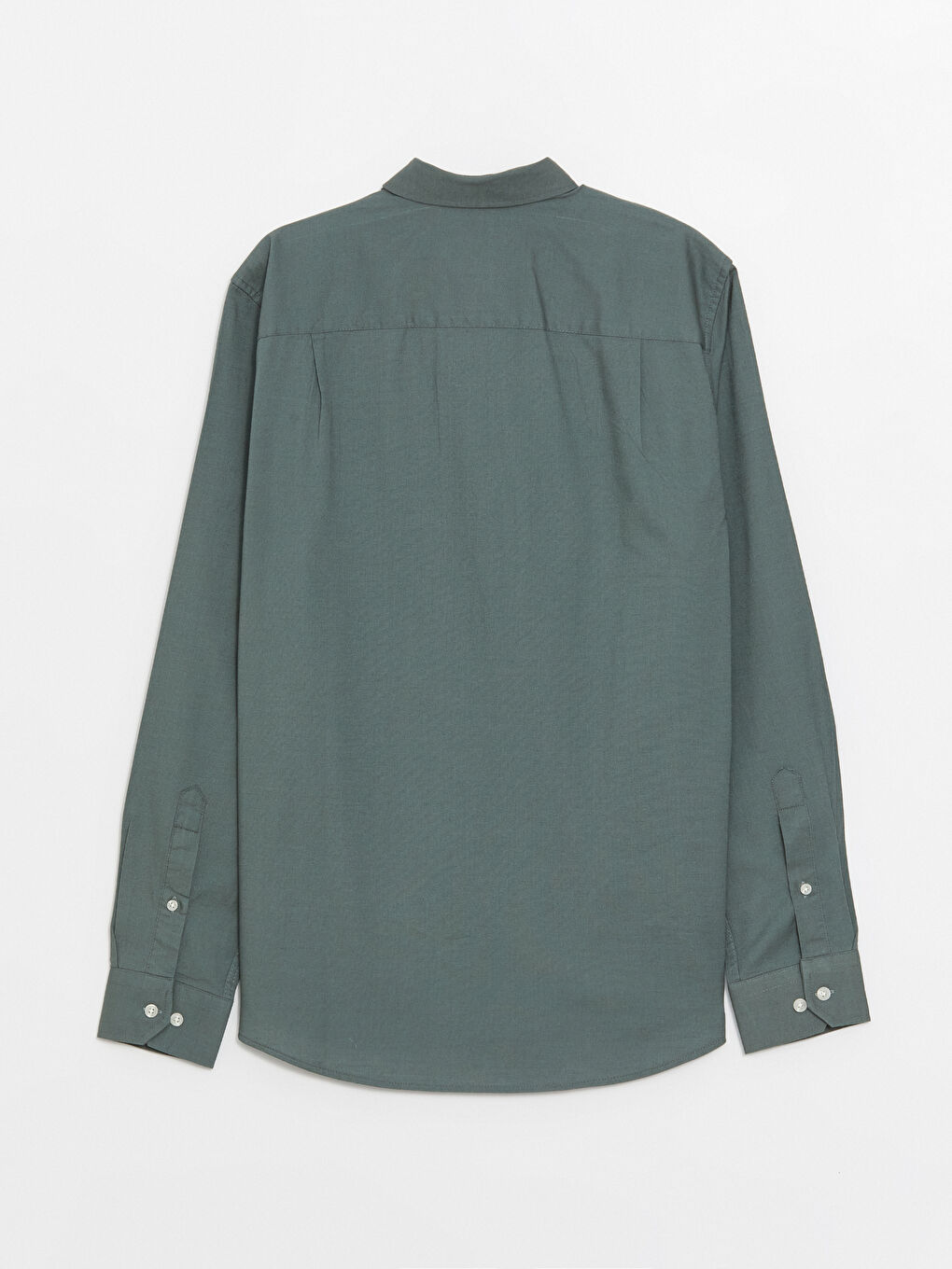 Yeşil Regular Fit Uzun Kollu Oxford Erkek Gömlek-6