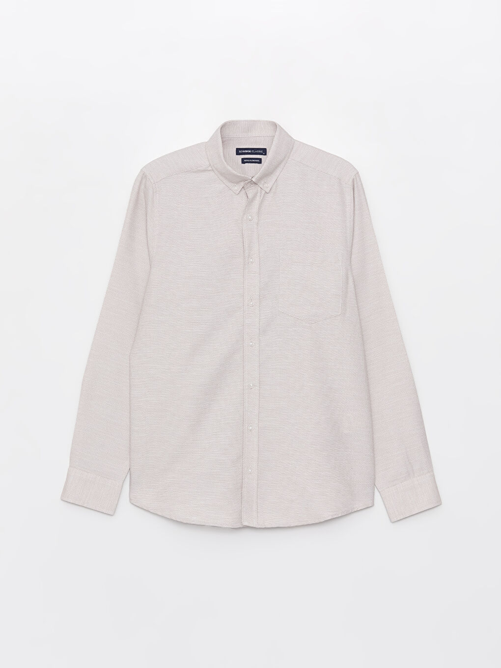 Regular Fit Long Sleeve Dobby Fabric Men's Shirt -S41061Z8-GWB