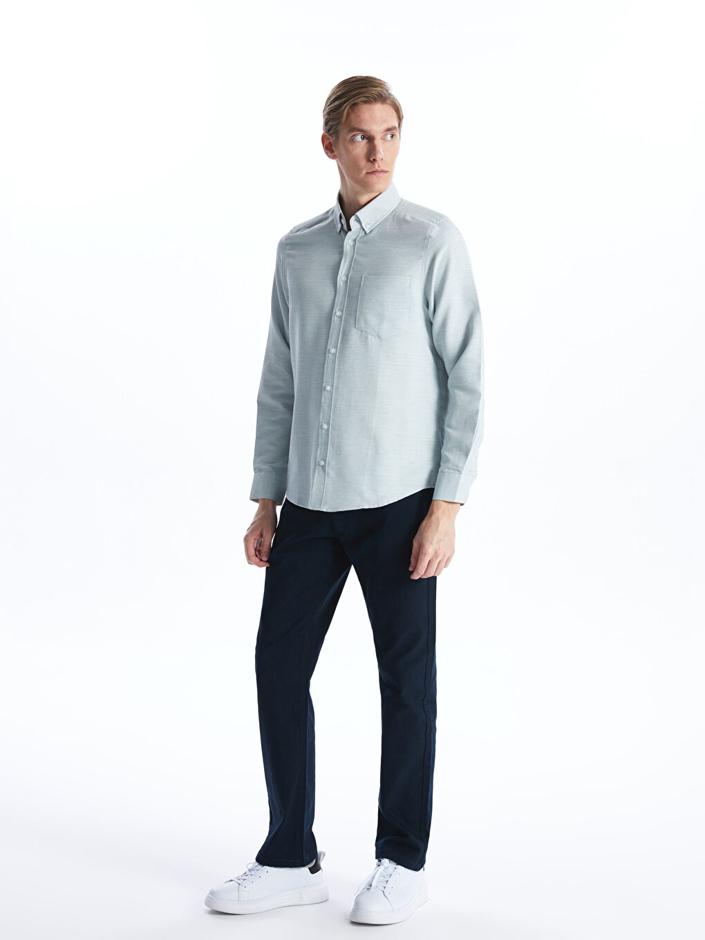 LCWAIKIKI Classic Regular Fit Long Sleeve Dobby Fabric Men's Shirt -S41061Z8-TYK