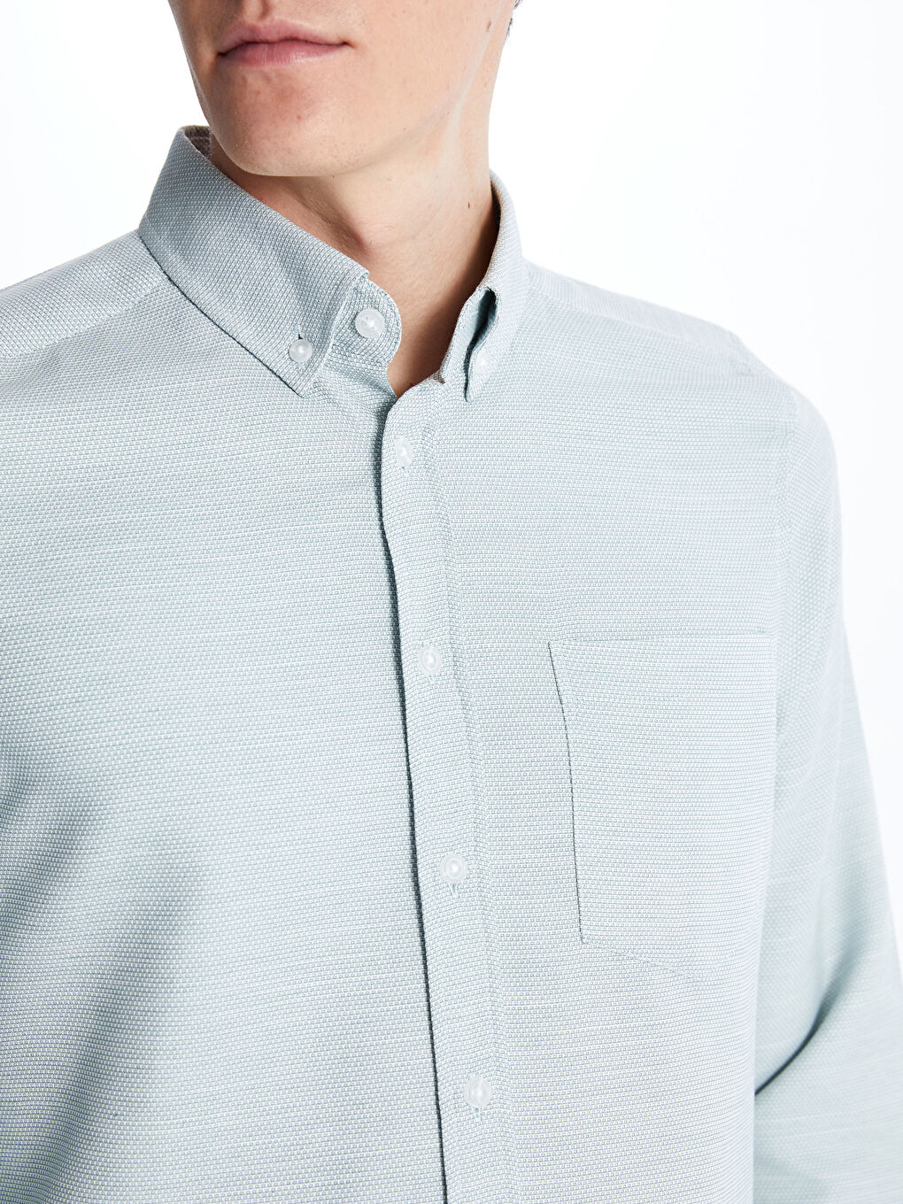 LCWAIKIKI Classic Regular Fit Long Sleeve Dobby Fabric Men's Shirt -S41061Z8-TYK