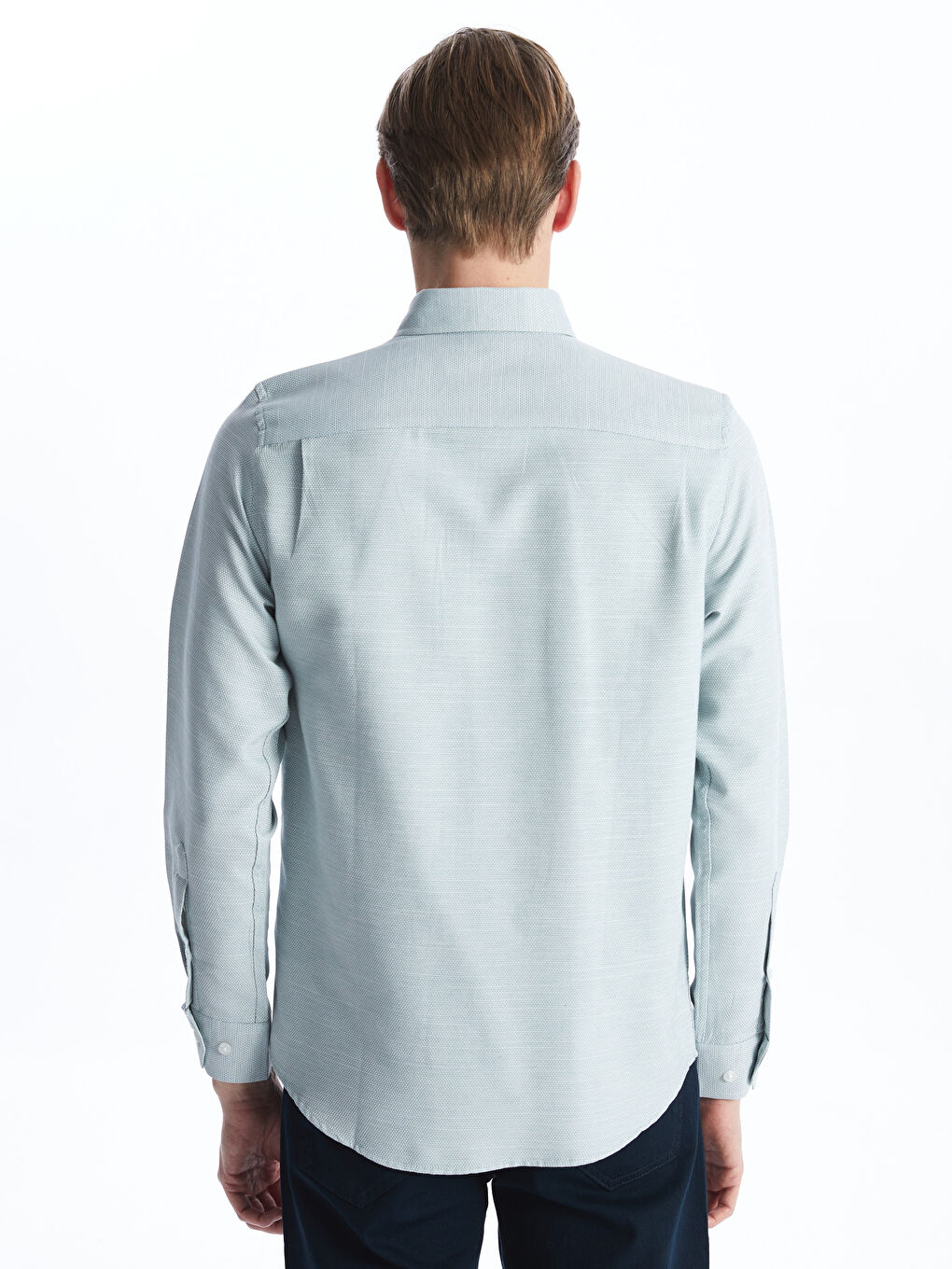 LCWAIKIKI Classic Regular Fit Long Sleeve Dobby Fabric Men's Shirt -S41061Z8-TYK