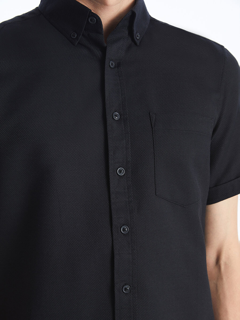 Regular Fit Short Sleeve Dobby Men's Shirt -S41086Z8-RQL