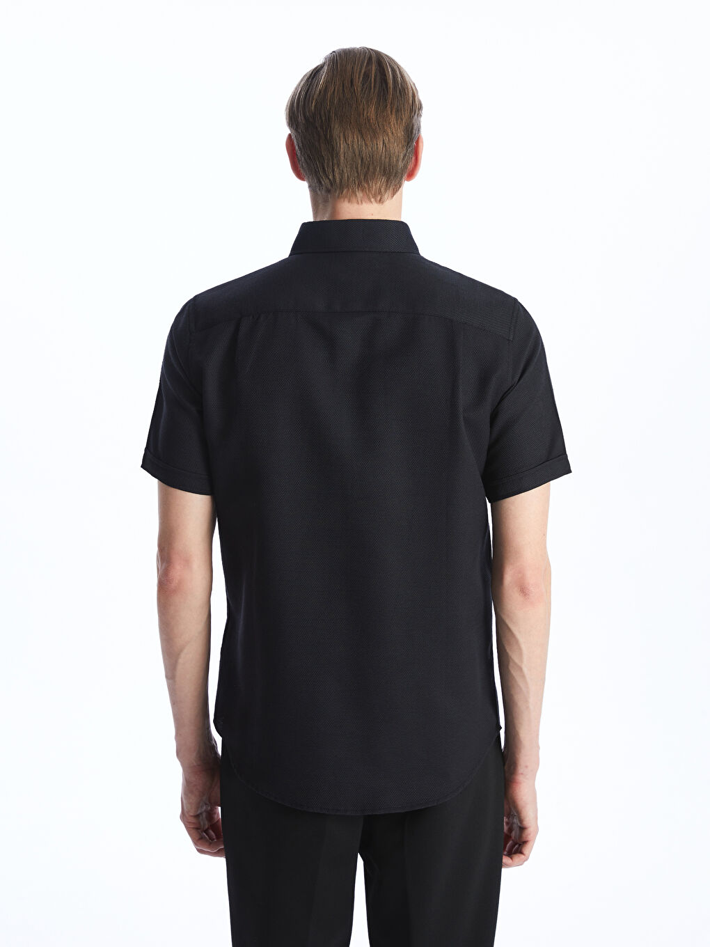 Regular Fit Short Sleeve Dobby Men's Shirt -S41086Z8-RQL