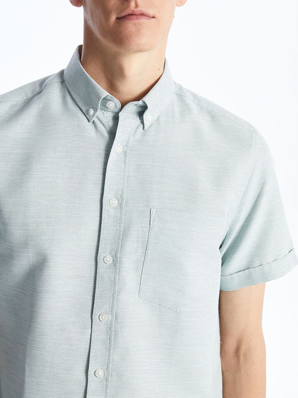 რეგულარული მორგება მოკლე სახელო დობი მამაკაცის პერანგი-3