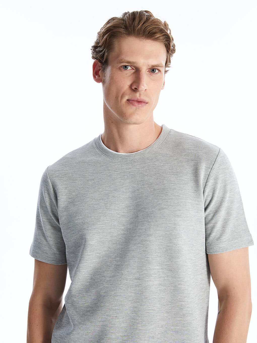 Crew Neck Short Sleeve Pique Men's T-Shirt -S41087Z8-DCR