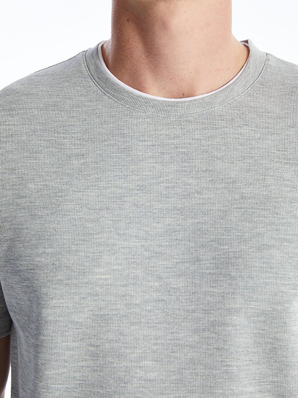 Crew Neck Short Sleeve Pique Men's T-Shirt -S41087Z8-DCR