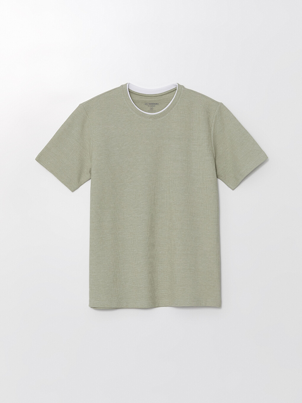 Crew Neck Short Sleeve Pique Men's Textured T-shirt-5