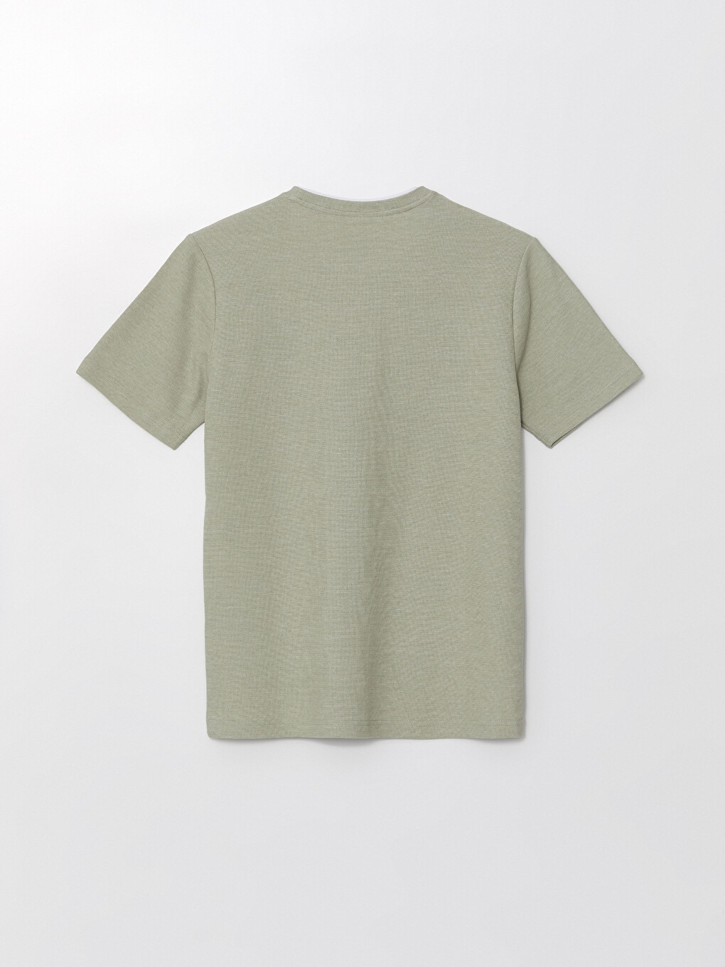 Crew Neck Short Sleeve Pique Men's Textured T-shirt-6