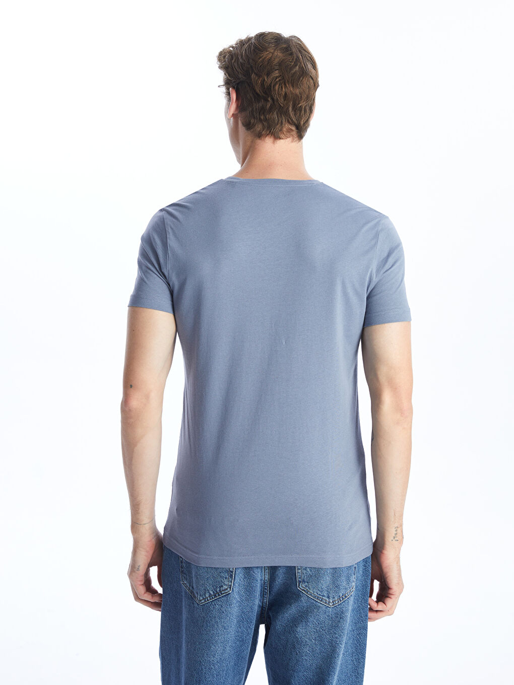 تيشيرت ياقة V كم قصير للرجال-9