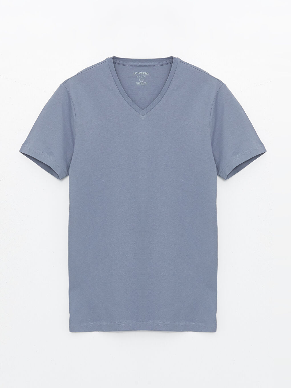 تيشيرت ياقة V كم قصير للرجال-10