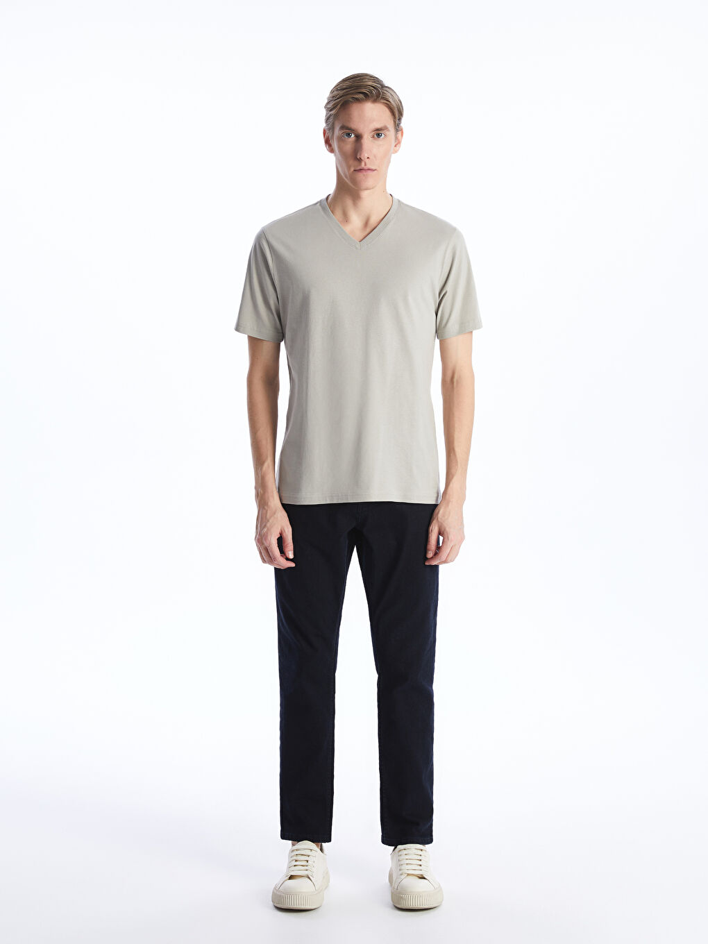 V-Neck Short Sleeve Men's T-Shirt -S41099Z8-MVK