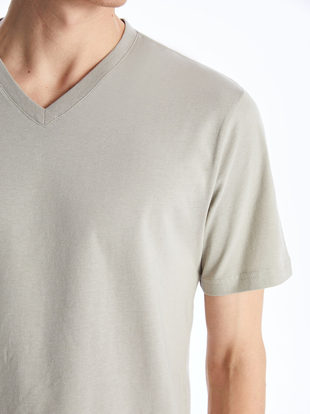 V-Neck Short Sleeve Men's T-Shirt -S41099Z8-MVK