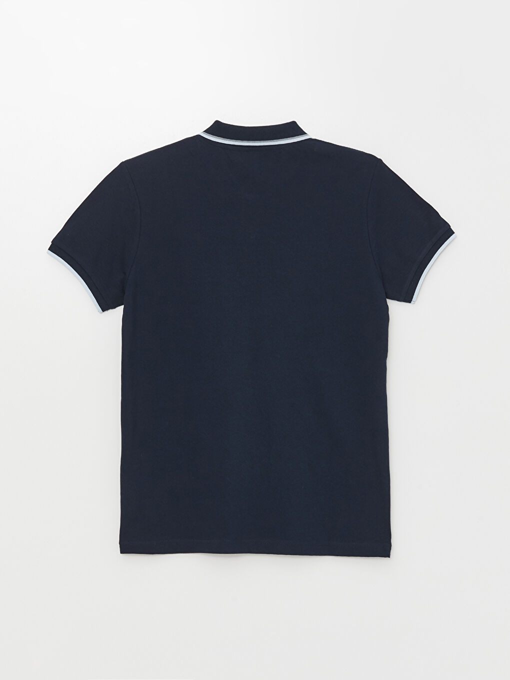 Lacivert Polo Yaka Kısa Kollu Pike Erkek Tişört-6