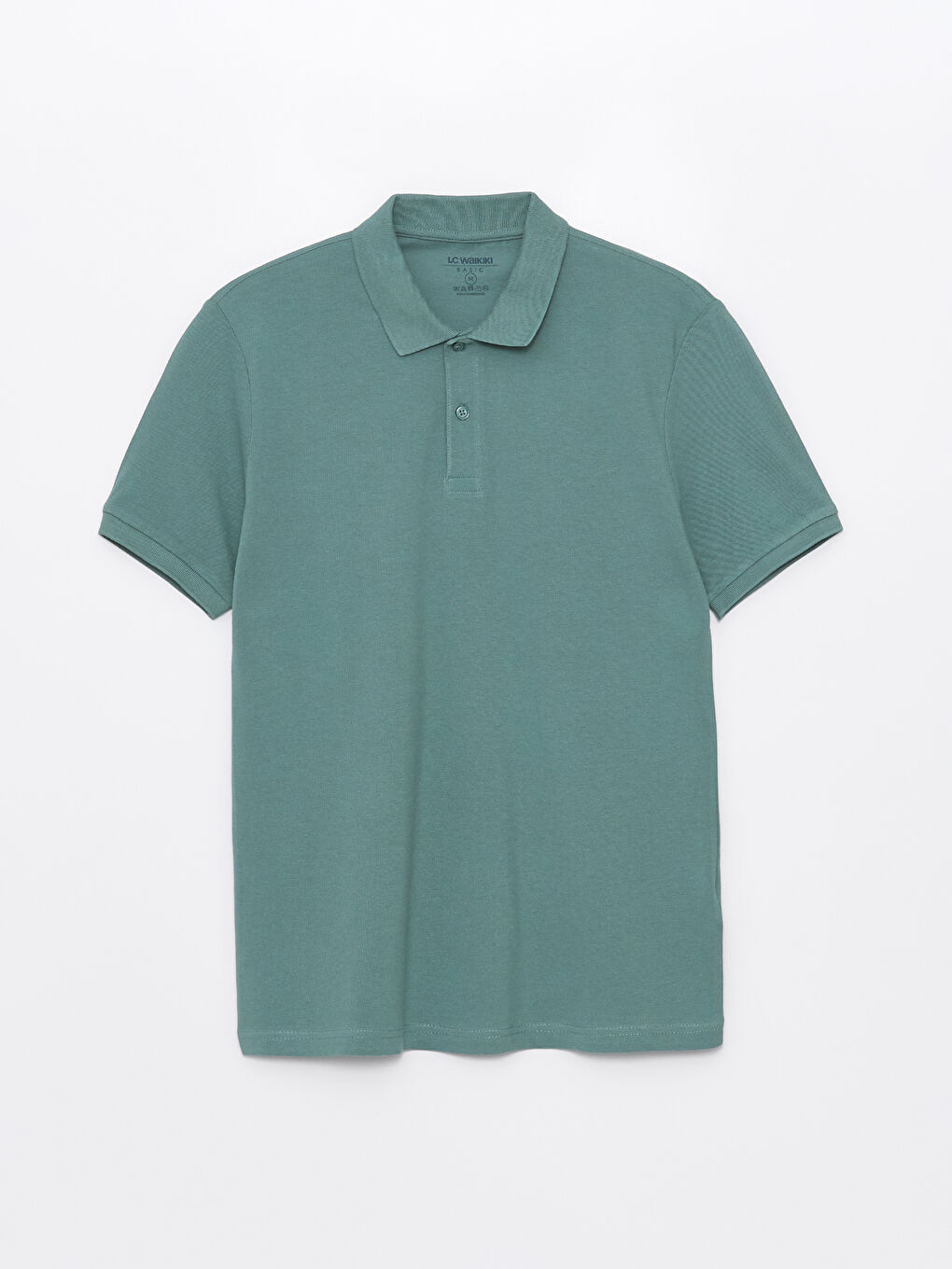 Yeşil Polo Yaka Kısa Kollu Pike Erkek Tişört-5