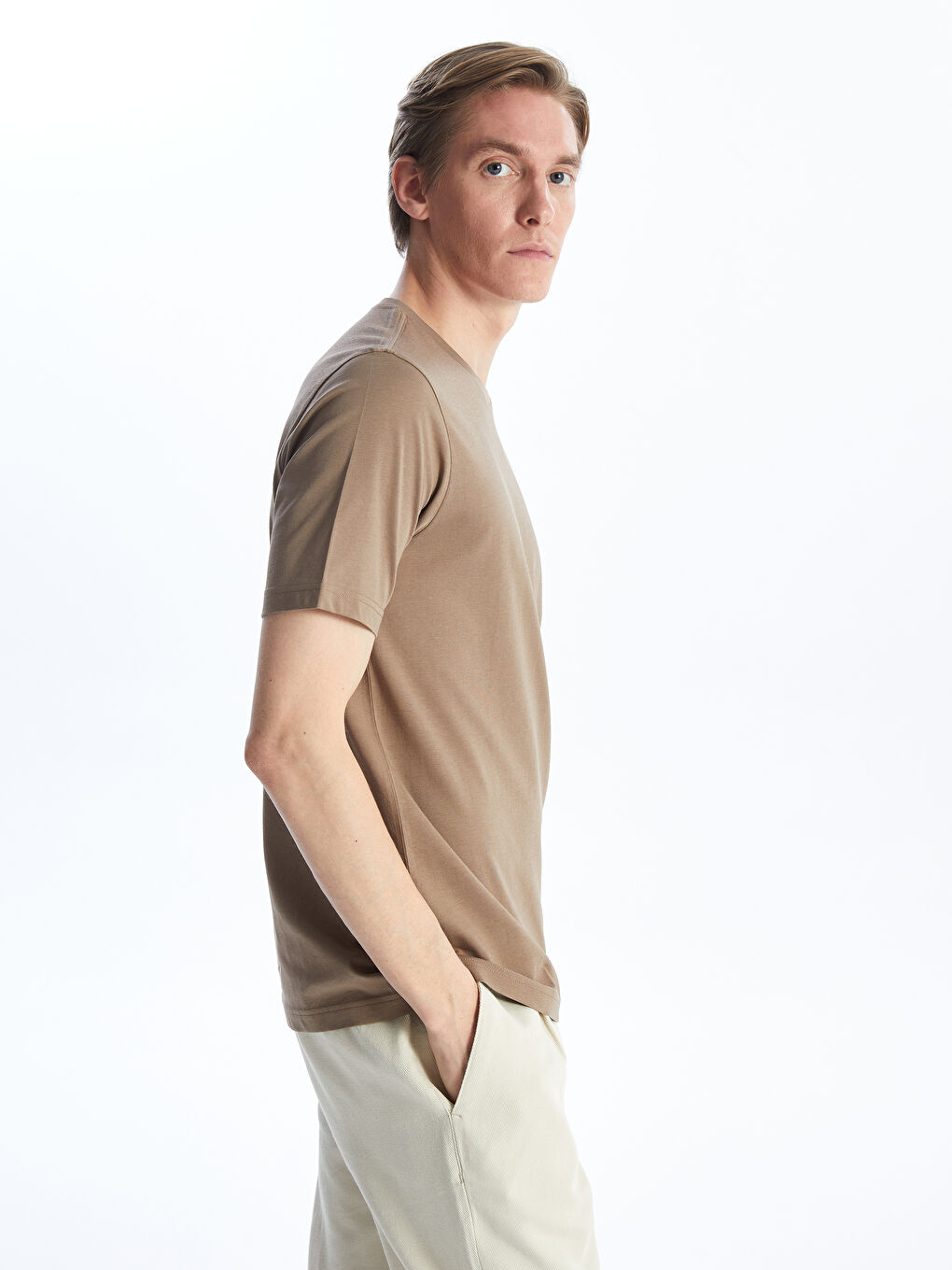 Тениска с кръгло деколте от джърси за мъже