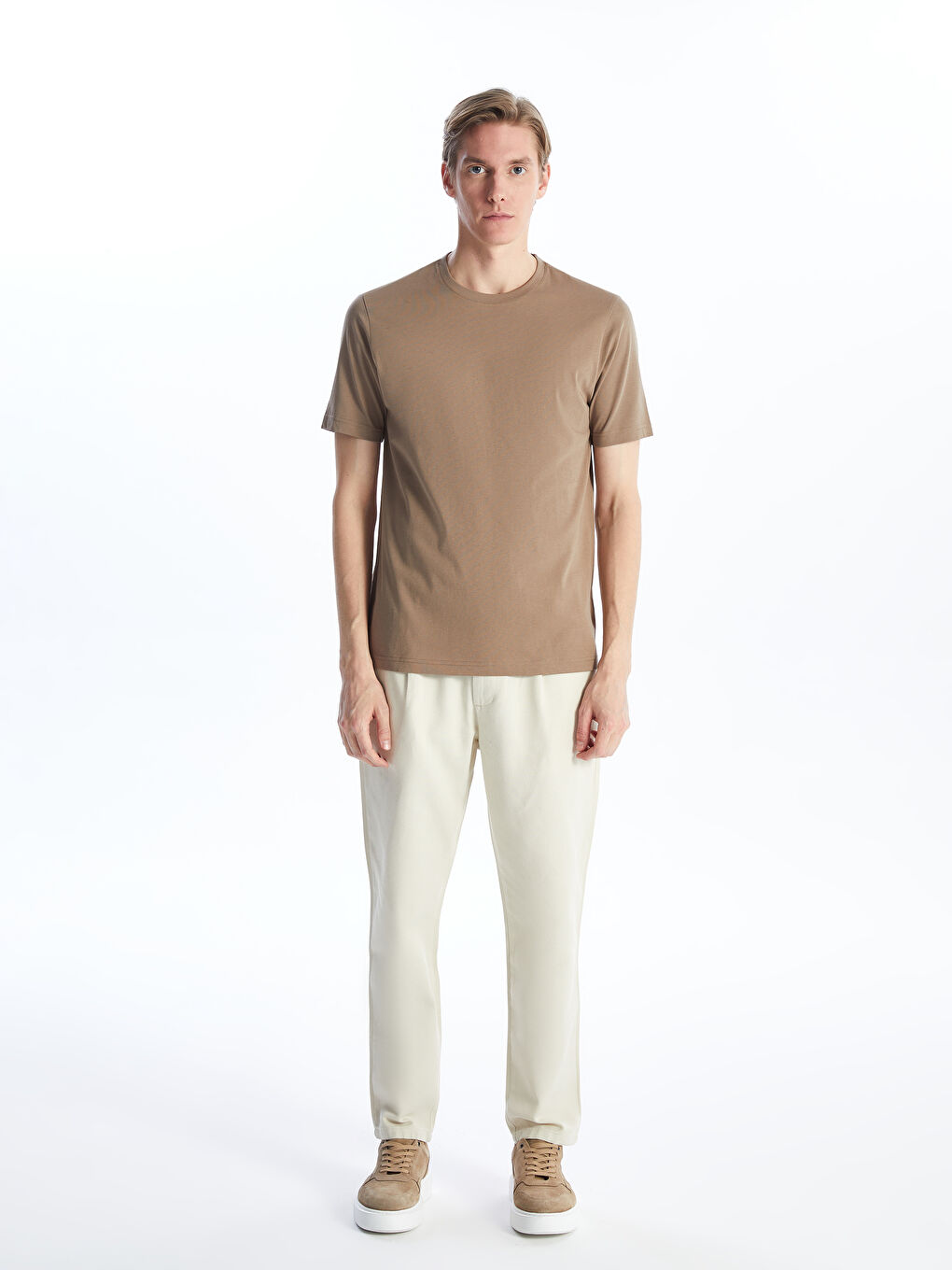 Тениска с кръгло деколте от джърси за мъже-2