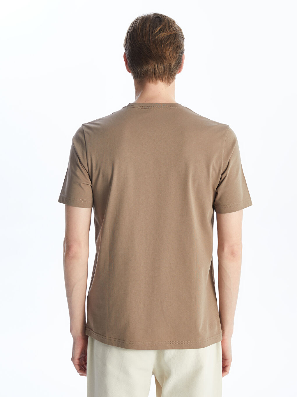 Тениска с кръгло деколте от джърси за мъже-4